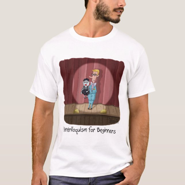 Lustigt Ventriloquism för nybörjarkort eller gåva. T Shirt (Framsida)
