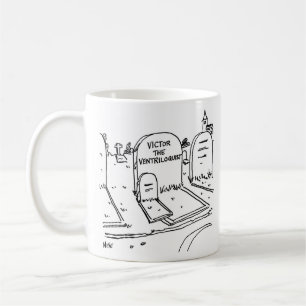 Lustigt Ventriloquism Gag. Ventriloquist Kaffemugg