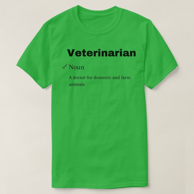 Lustigt veterinärnamn t shirt (Design framsida)