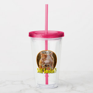 Lustigt vevy-katt med smält kupaka från födelse take away mugg
