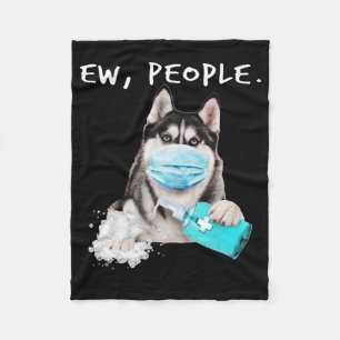Lustigt, vi som har hund på ansikte-maskgåva fleecefilt