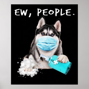 Lustigt, vi som har hund på ansikte-maskgåva poster