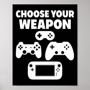 Lustigt videospel Välj ett vapen Poster