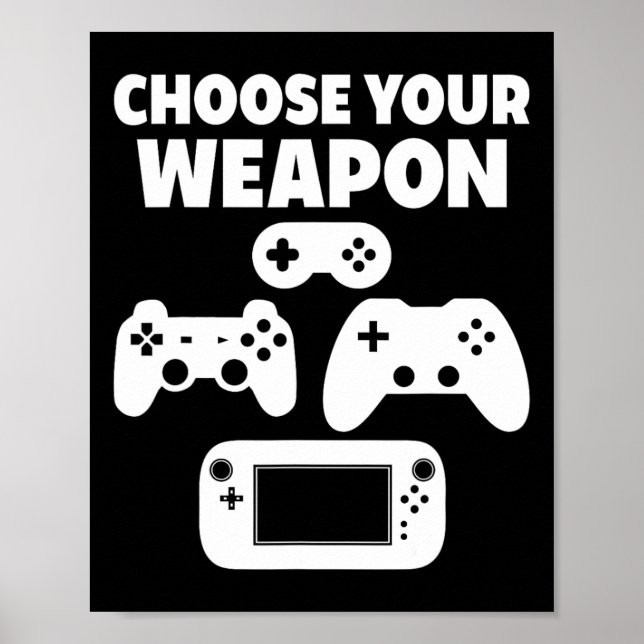 Lustigt videospel Välj ett vapen Poster (Framsidan)