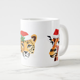 Lustigt vild Safari-djur jultomte Jumbo Mugg