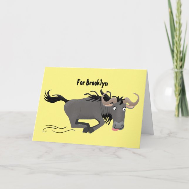 Lustigt vildaste körande tecknad illustration kort (Framsida)