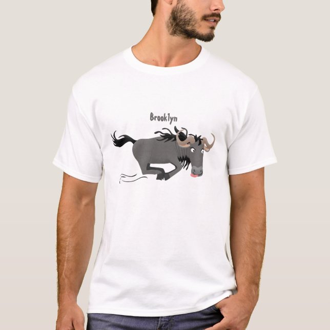 Lustigt vildaste körande tecknad illustration t shirt (Framsida)