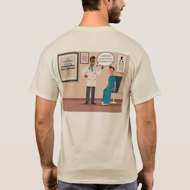 Lustigt vill inte jobba med pension t-shirt (Baksida)