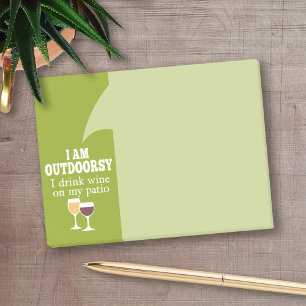 Lustigt Vin-citat - jag dricker vin på mitt parti Post-it Block