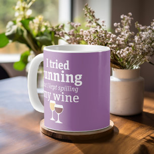 Lustigt Vin-citat - jag försökte springa - spill Kaffemugg