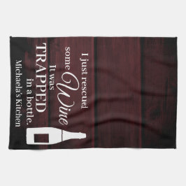 Lustigt Vin som säger upp citatet från Flaska Rust Kökshandduk