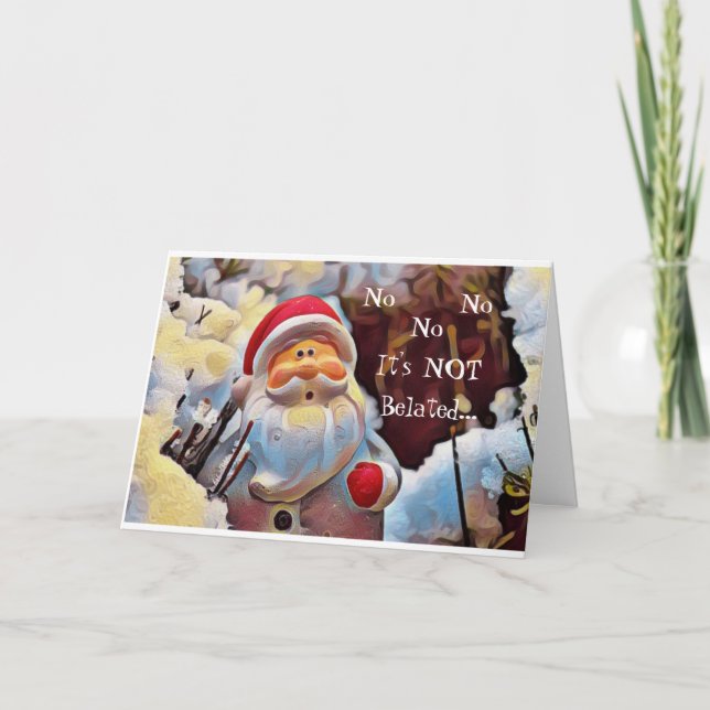 Lustigt Vintage Belet Santa Card Helgkort (Framsida)