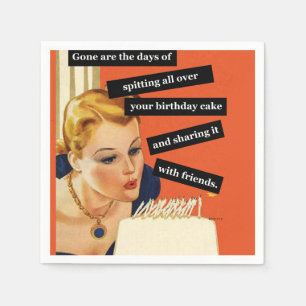 Lustigt Vintage Birthday Girl blodiga ut ljus Pappersservett