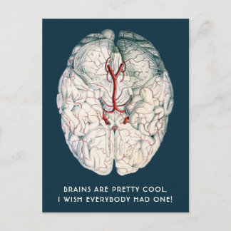 Lustigt Vintage Brain "Jag önskar att alla hade en Vykort