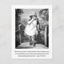 Lustigt Vintage Farm Girl Booger Story Black White Vykort