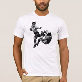 Lustigt vintage rugby Spela katt Tee