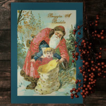 Lustigt Vintage Santa Baggin A Baddie Helgdag Card