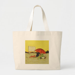 Lustigt vintage strandparaplygosvevar jumbo tygkasse