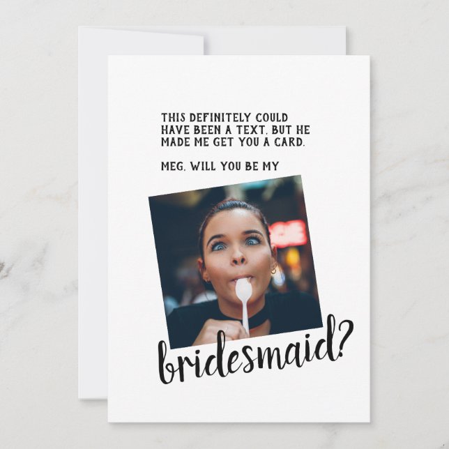 Lustigt visitkort för Bridesmaid-begäran Inbjudningar (Framsida)