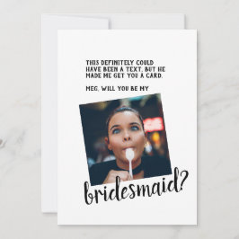 Lustigt visitkort för Bridesmaid-begäran Inbjudningar