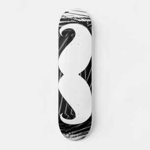 Lustigt, vitt mustasch skateboard bräda 21,5 cm