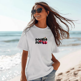 Lustigt, vitt, rödkörsbärsslogan mor dag t shirt