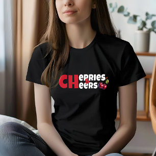 Lustigt, vitt, rödkörsbärsslogan mor dag t shirt