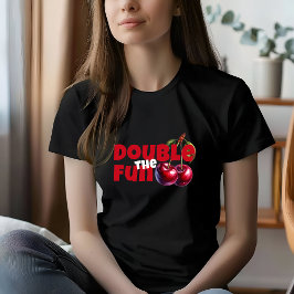 Lustigt, vitt, rödkörsbärsslogan mor dag t shirt