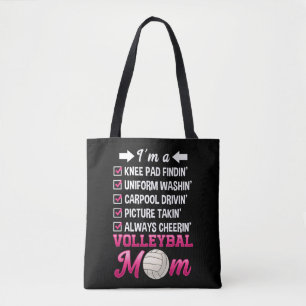 Lustigt Volleyball Mamma Cheering Mor Kid Support Tygkasse