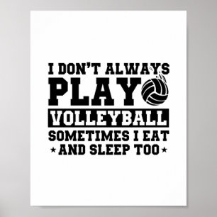 Lustigt volleyball-tal för Volleyball-spelare Poster