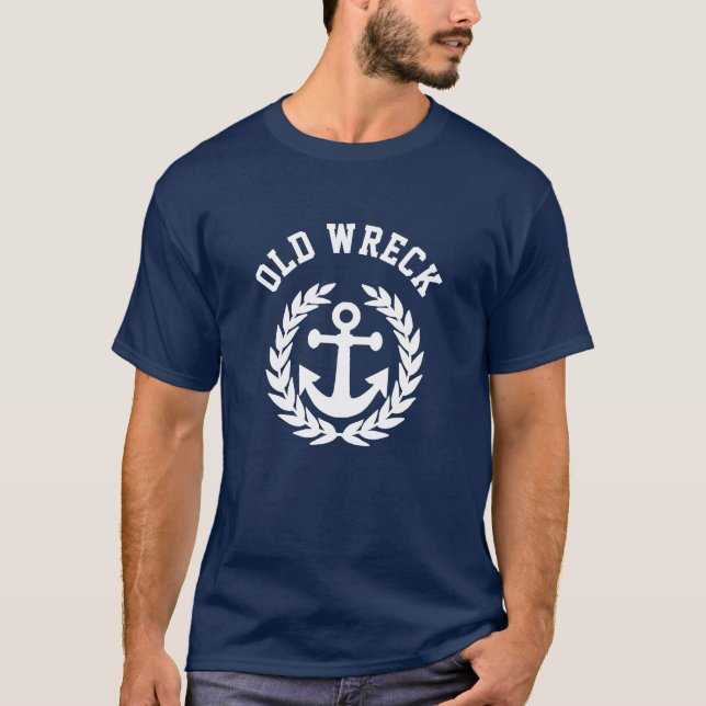 Lustigt vrak segling t shirt (Framsida)