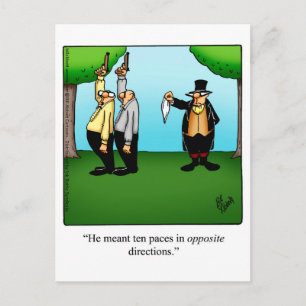 Lustigt vykort "Dueling Humor"