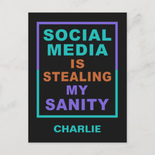 Lustigt vykort för eget namn "Social Media"