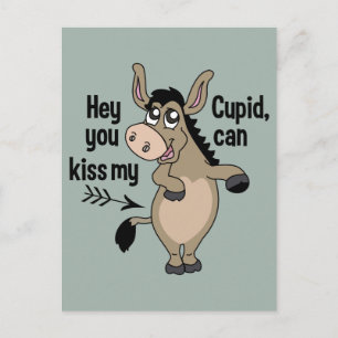Lustigt vykort mot Valentine Donkey