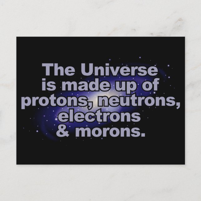 Lustigt vykort "Universe" (Framsida)