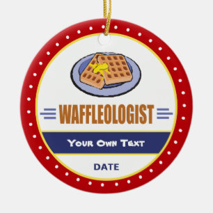 Lustigt Waffle Älskare Julgransprydnad Keramik