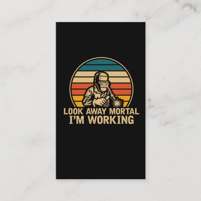 Lustigt walder Sstickning för metallbearbetning i  Visitkort (Framsida)