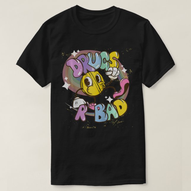 Lustigt Walking Pill-droger är dålig Zip  T Shirt (Design framsida)