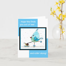Lustigt Whimsical Watercolor Get well Card Kort