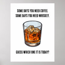 Lustigt Whiskey Tumbler - Kaffe eller Whiskey?