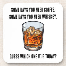 Lustigt Whiskey Tumbler - Kaffe eller Whiskey?
