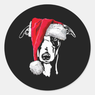 Lustigt whistrum jultomten Hund Mamma Gift present Runt Klistermärke