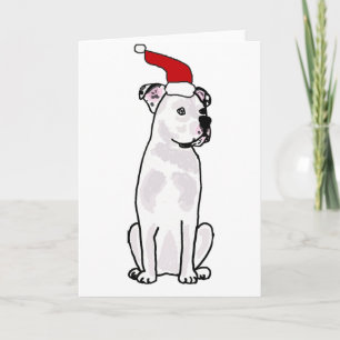 Lustigt White American Bulldog-juldesign Helgkort