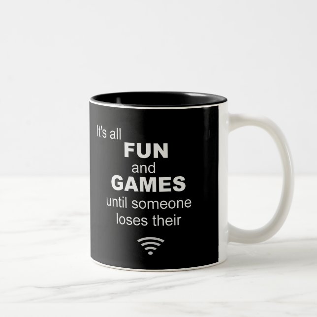 Lustigt WiFi Internet - svart Två-Tonad Mugg (Höger)