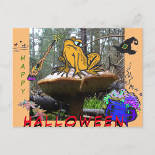 Lustigt Witch Toad Tecknad Cust. Halloween-vykort Vykort