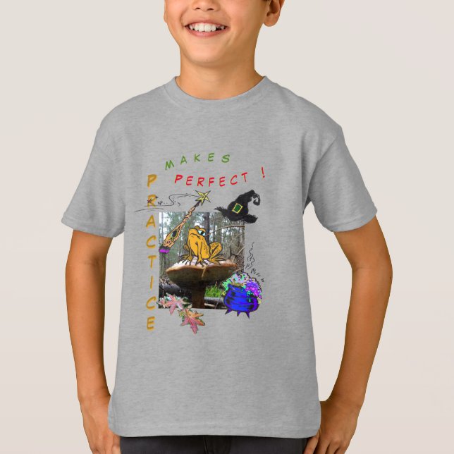 Lustigt Witch Toad Tecknad Humor Cust. T-Shirt (Framsida)