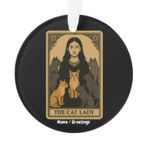 Lustigt Witchy Gothy Cat Dam Tarot Card Magic