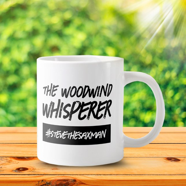 Lustigt Woodwind Whisperer Hashtag Namn Jumbo Mugg (Funny The Woodwind Whisperer #Jobtitle Jumbo Coffee Mug Cover Photo.)