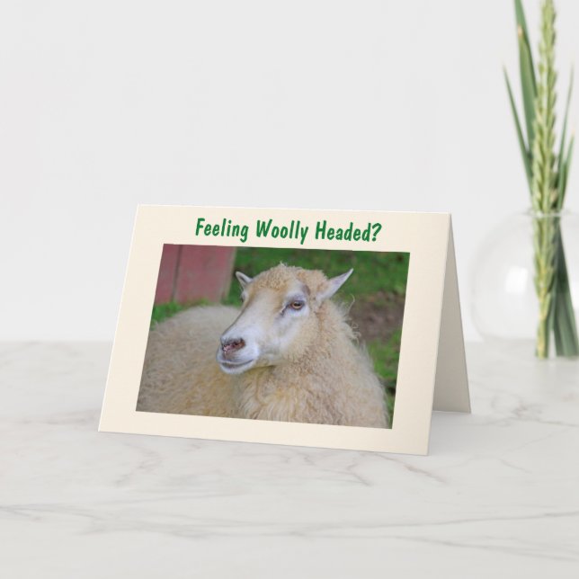Lustigt Wooly Sheep Kort (Framsida)