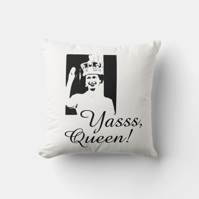 Lustigt Yasss Queen Royal Royal Royalty Kudde (Framsida)